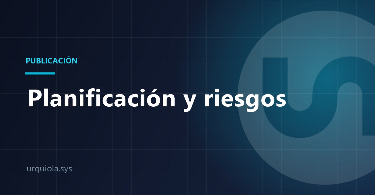 Portada: La receta infalible para un desastre de planificación